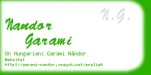 nandor garami business card