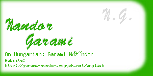 nandor garami business card